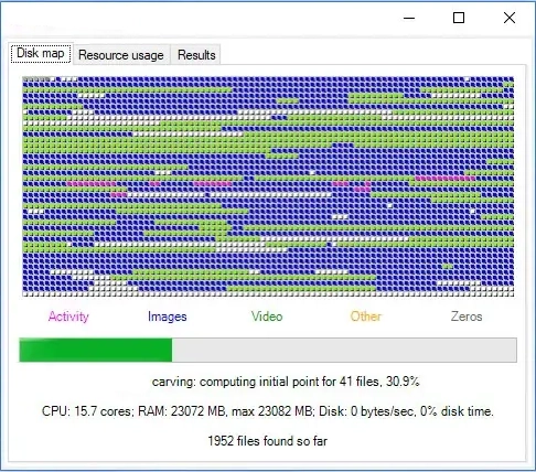 Programme that reads the various data from a hard disk